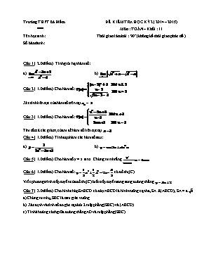 Đê kiêm tra hoc ky 2 môn Toan  Khôi 11